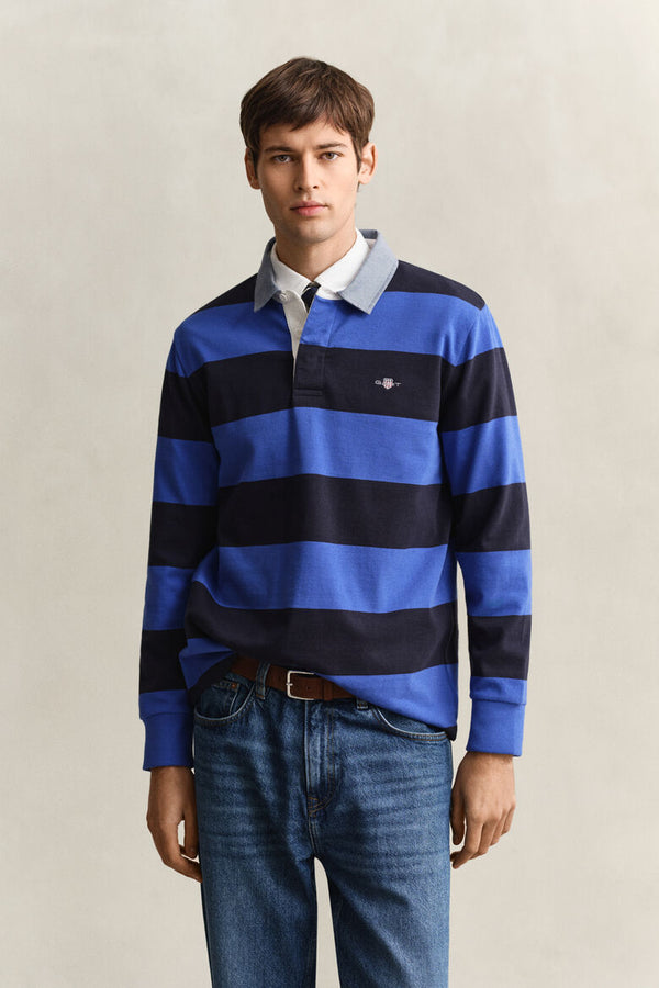 Rugbyshirt Streep Navy
